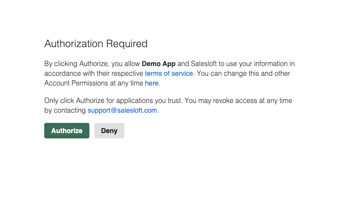 Salesloft New Application