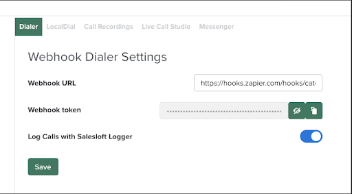 Webhook Dialer Screenshot